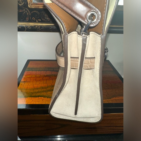 Rare Tory Burch Lee Radziwill Small Double Bag in Croc Embossed brown/shale - Picture 6 of 15